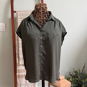 Loft outlet Olive Green Button-Up Women's Top